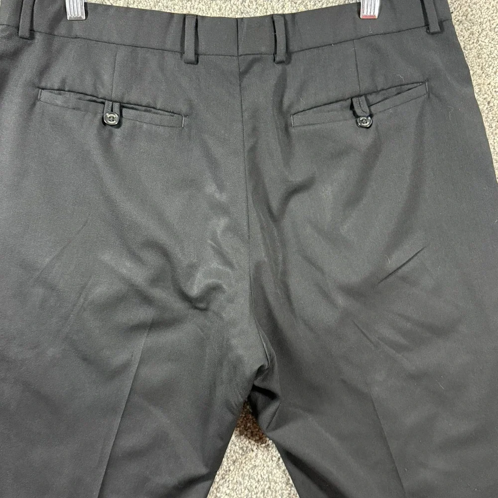 Banana Republic Men's 100% Wool Dress Pants Black Flat Front 35x30